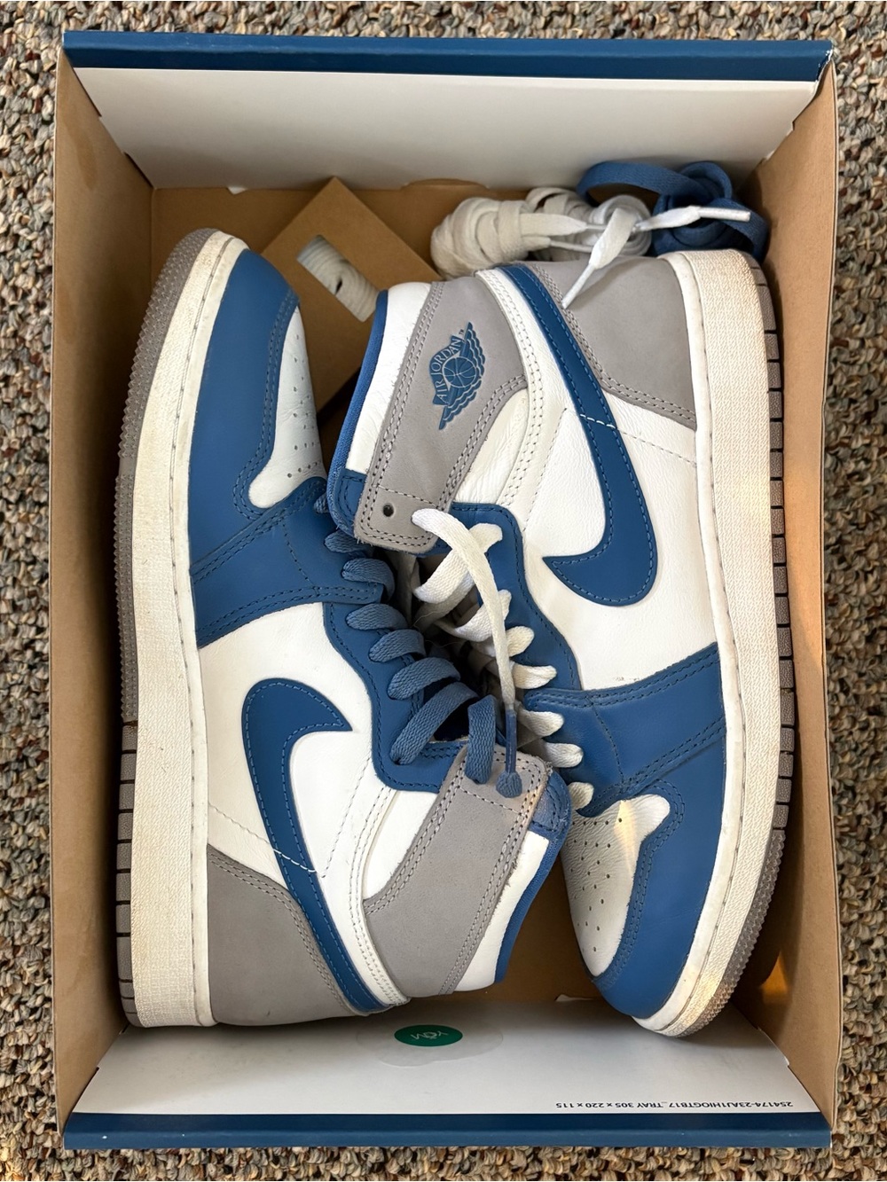 Nike Blue & White High-Top Sneakers